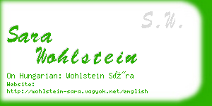 sara wohlstein business card